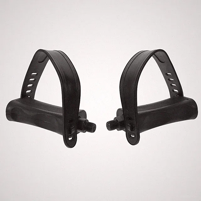 1 Pair Ergonomic Exercise Bike Pedals with Straps Durable for Indoor Cycling Gym
