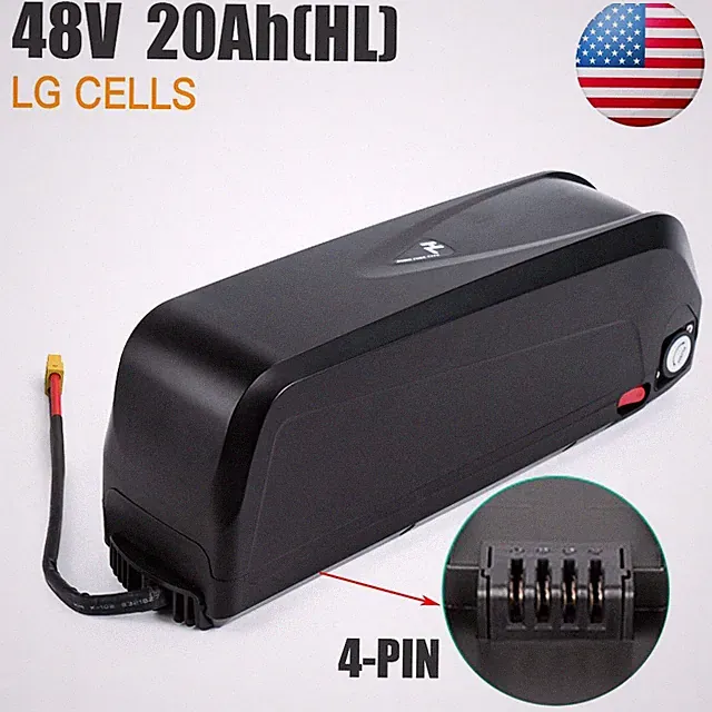 4-PIN 48V 20AH EBike LG Cells Lithium Battery HL PACK For 5~2000W Electric Bike