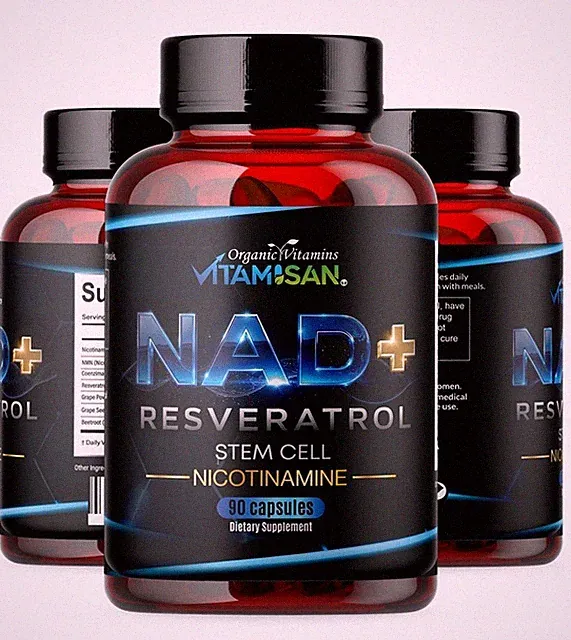 90 NAD+ Supplement for Anti-Aging Energy Focus Nicotinamide Riboside Resveratrol