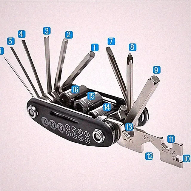 Advanced Flexible Stable High-Performance 16in1 Foldable Bicycle Repair Tool Set