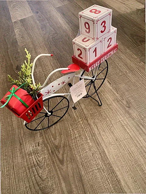 Advent Countdown Calendar Bicycle w/ Blocks Holiday Christmas Workshop