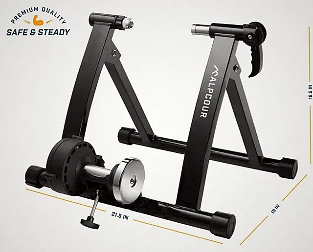 Alpcour Mag Trainer Bicycle Indoor Stand Foldable Steel New! open box