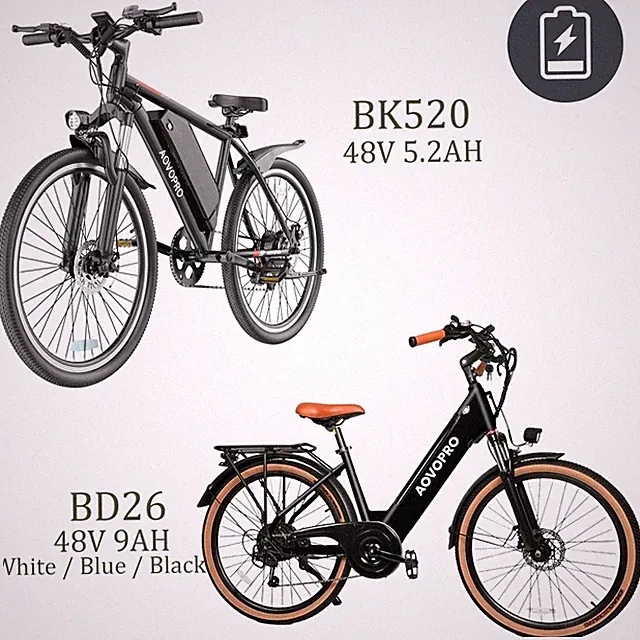 AOVOPRO Electric Mountain Bike Peak 750W 48V 26" City Bike 45Miles EBikes Adults