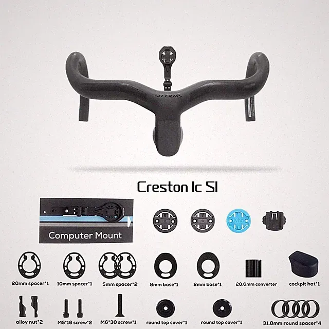 Creston IC SL Carbon Internal Cable Routing Handlebar For Road Bike With Mounts