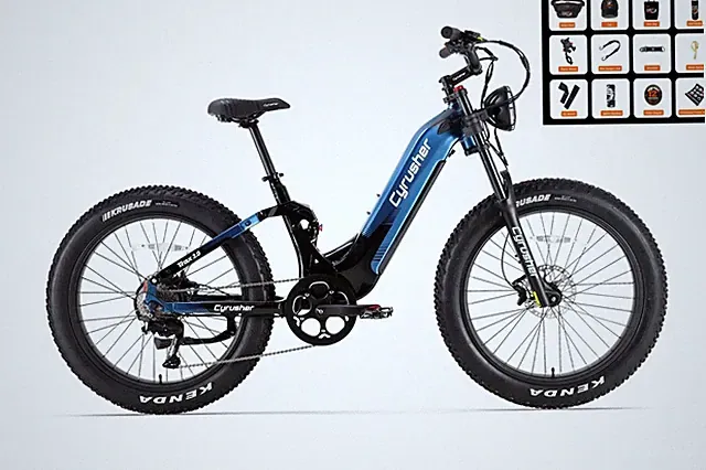 Cyrusher Trax2.0 Mountain All Terrain Air Shock 9-speed 750W 52V 20AH Ebike US
