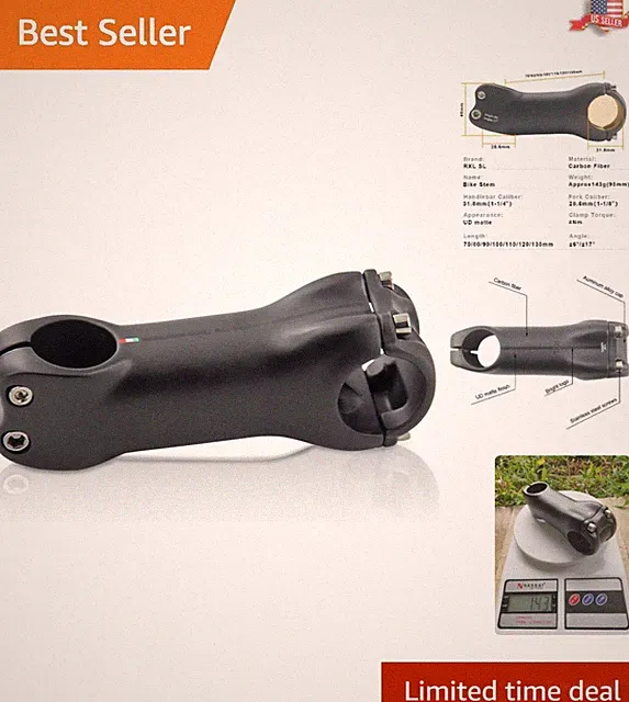 Durable 6-Degree Carbon Fiber Stem (31.8mm) for Advanced Cycling Adventures