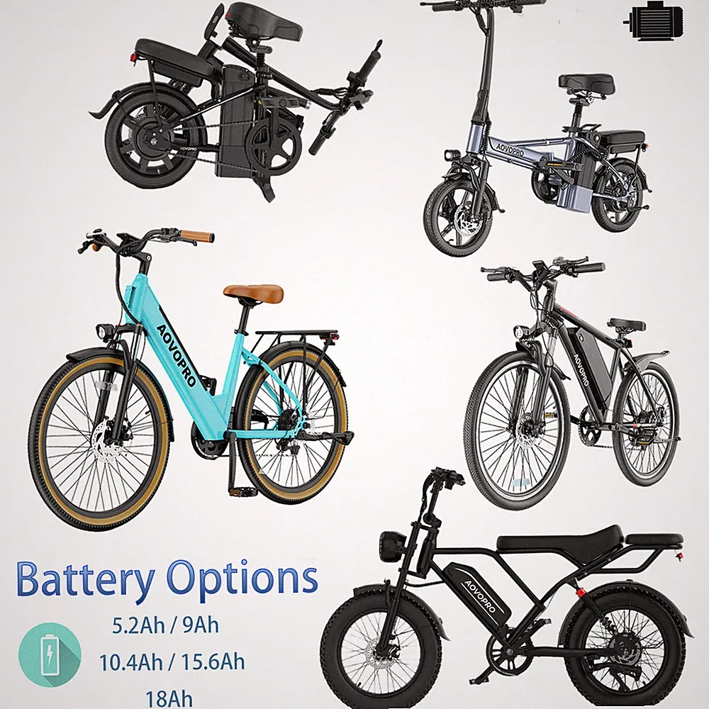 Electric Bicycle City/Fat Tire Ebike 5.2Ah-18Ah Battery Multiple eBike