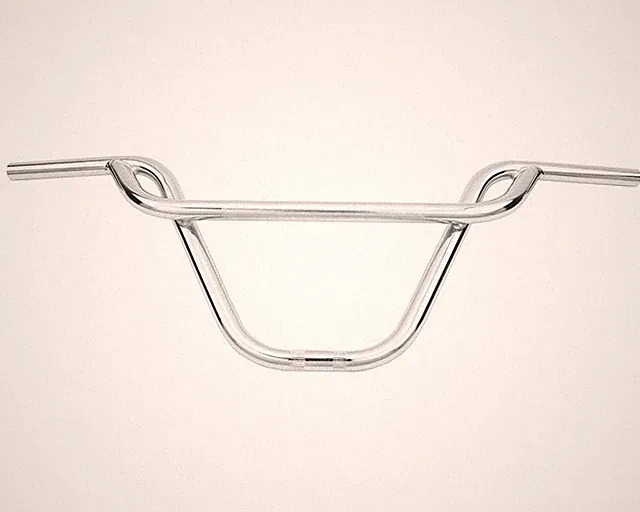 F&R 325 Pretzel Freestyle Bicycle BMX Handlebar Chrome 22.2mm Steel 9.75” Rise.