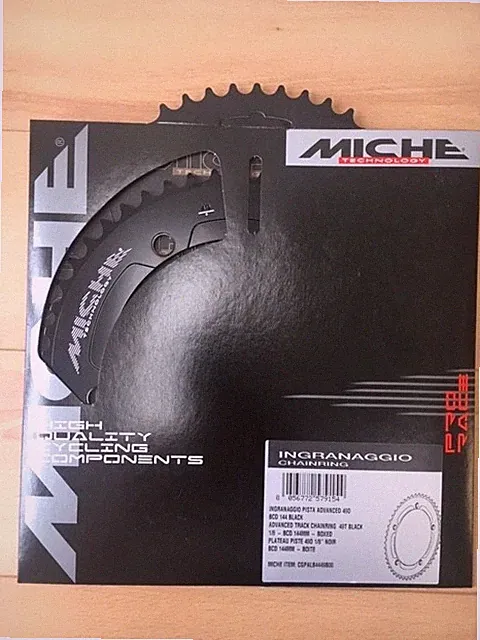 MICHE PISTA ADVANCED Chainring Track Pista Fixed Gear Bicycle 144 BCD 1/8" Black
