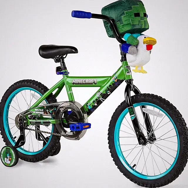 Minecraft 18-Inch Kids Bike - Unisex Bike with Creeper Graphics, Coaster Brake