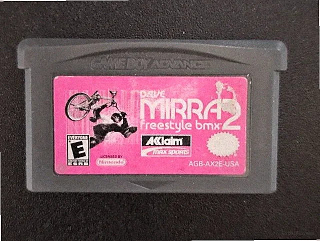 Nintendo Game Boy Advance Dave Mirra 2 Freestyle Bmx Video Game Cartridge Bike